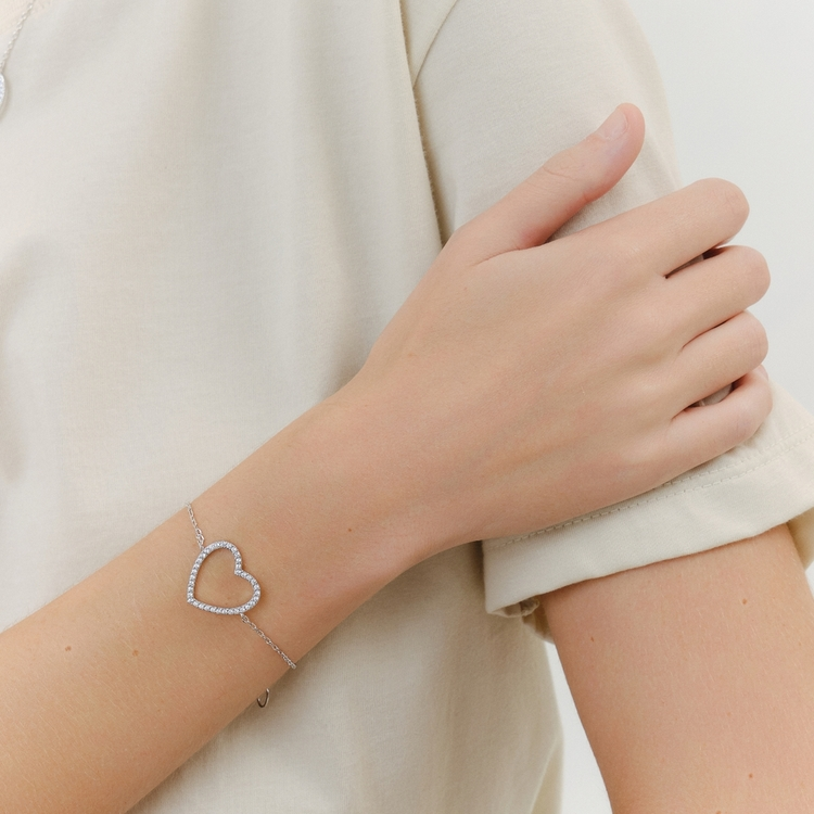 Pulseira Classic Coração Vazado