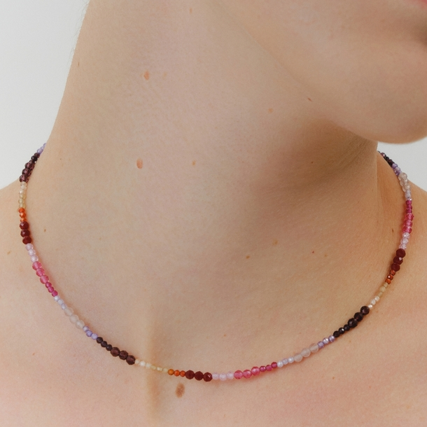 Colar Gipsy Zircônias Framboesa