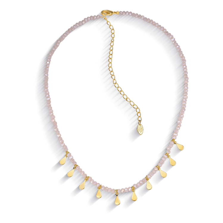 Colar Gipsy Zircônias e Tachinas Bege