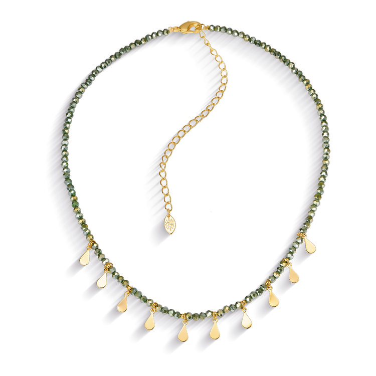 Gipsy Zircônias e Tachinhas Green Dourado 38cm