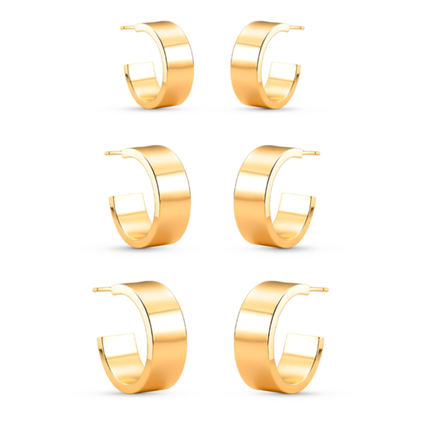 Brinco Kit Trio Argola Flat