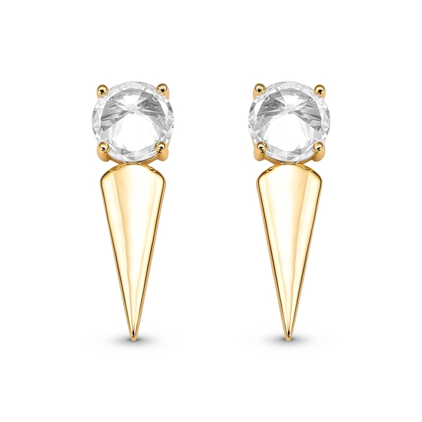 Brinco Spike com Zircônia Banho a Ouro 18k
