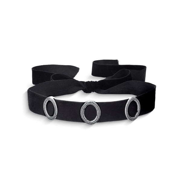 Colar Choker Veludo com Zircônias Cravejadas