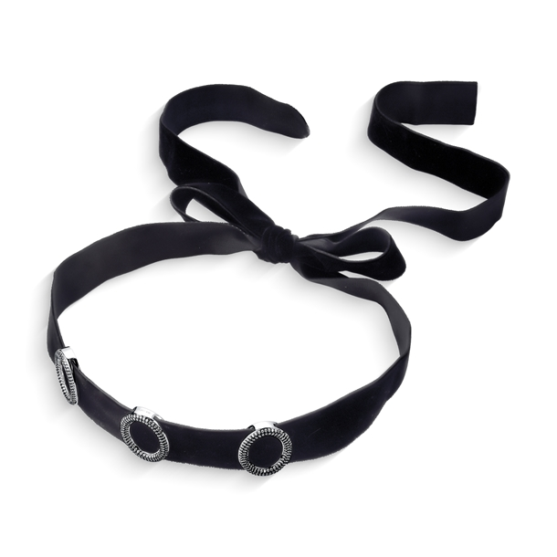Colar Choker Veludo com Zircônias Cravejadas