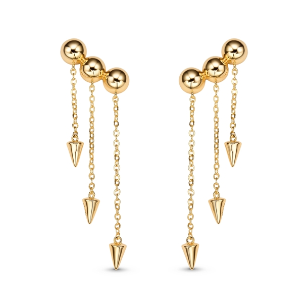 Brinco Chuva Spikes Banho Ouro 18k