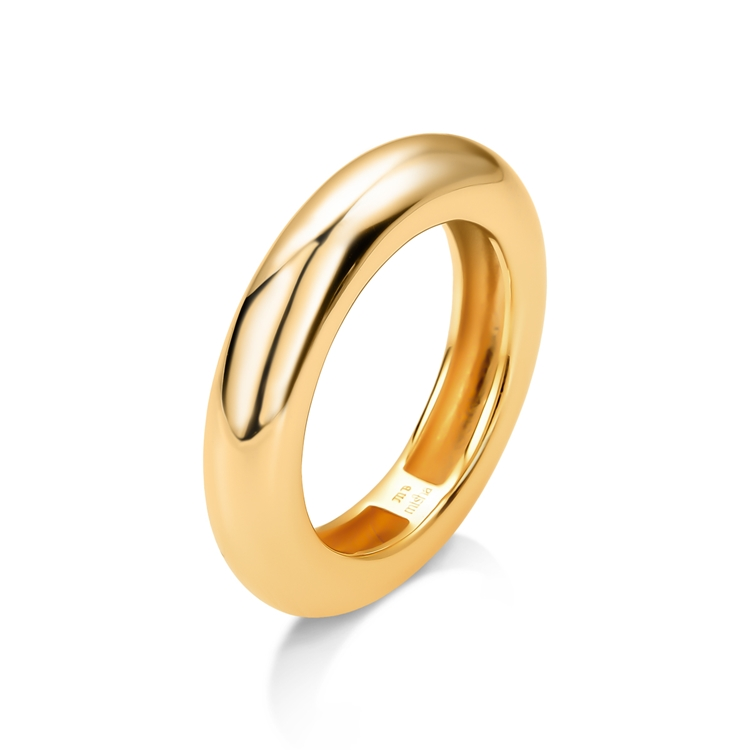 Anel Liso Banho Ouro 18k