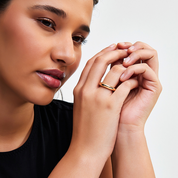 Anel Liso Banho Ouro 18k