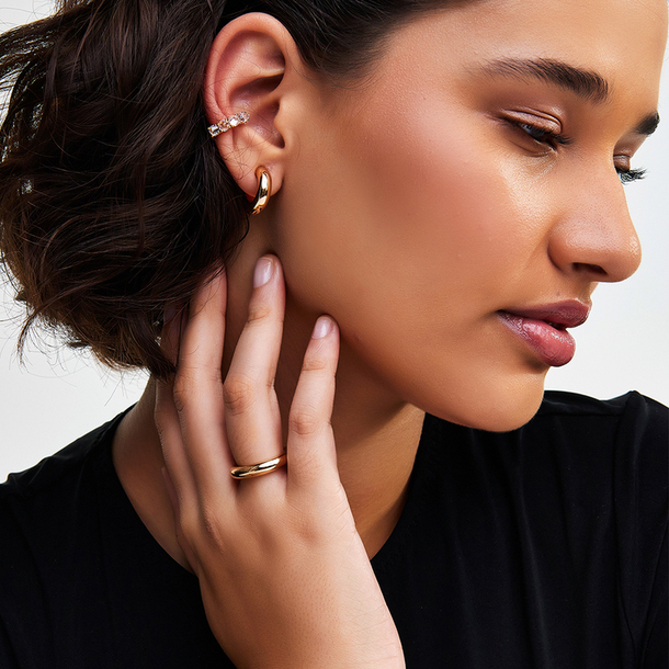 Anel Liso Banho Ouro 18k
