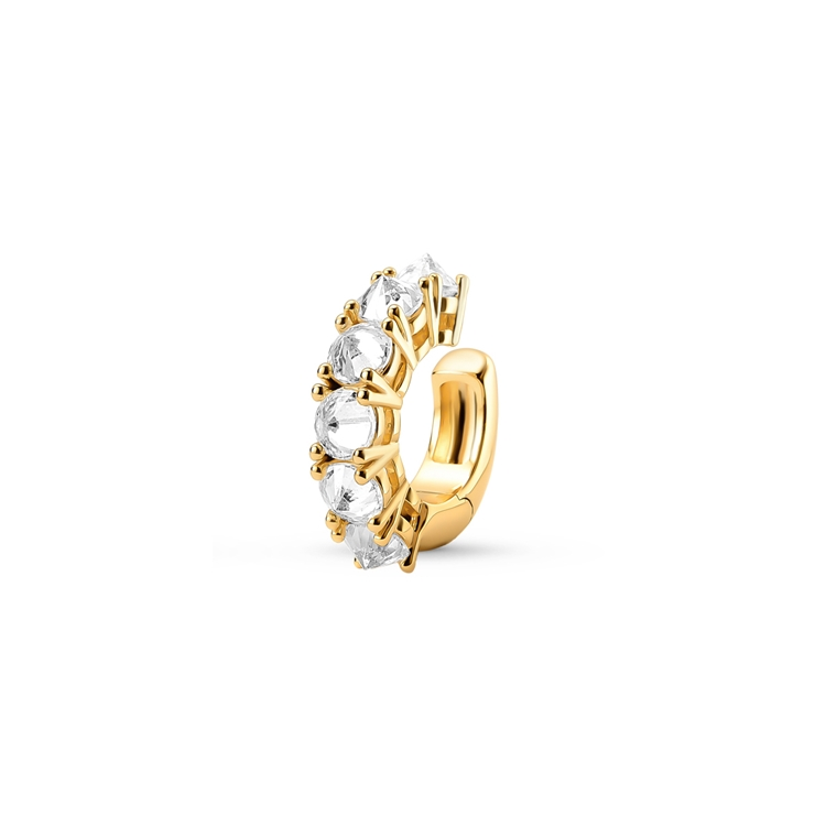 Brinco Piercing Spike com Zircônia Banho a Ouro 18k