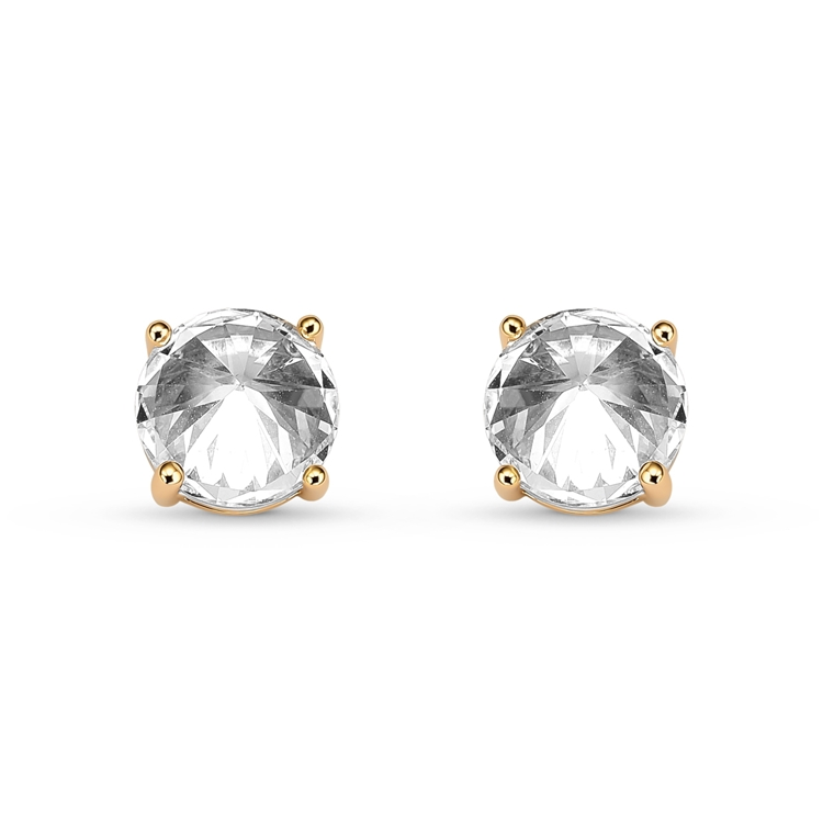 Brinco Solitário Mini Gota  Zircônia Banho Ouro 18k