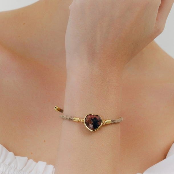 Pulseira Energy Coração Rodocrozita