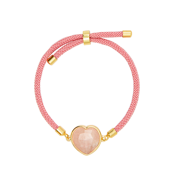 Pulseira Energy Coração Quartzo Rosa