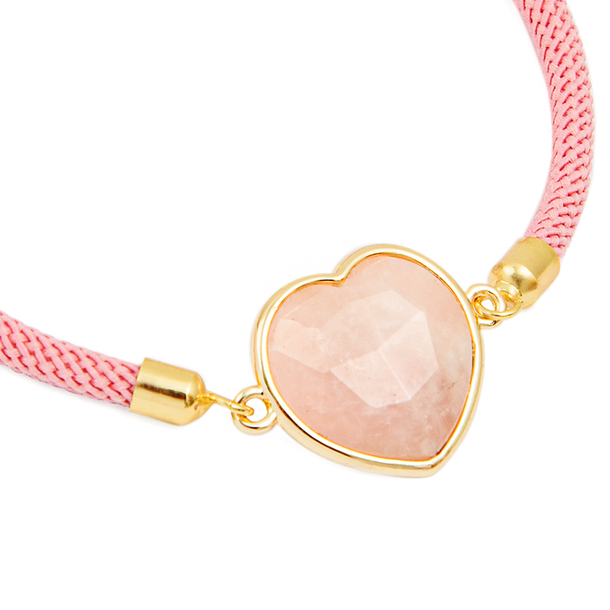 Pulseira Energy Coração Quartzo Rosa