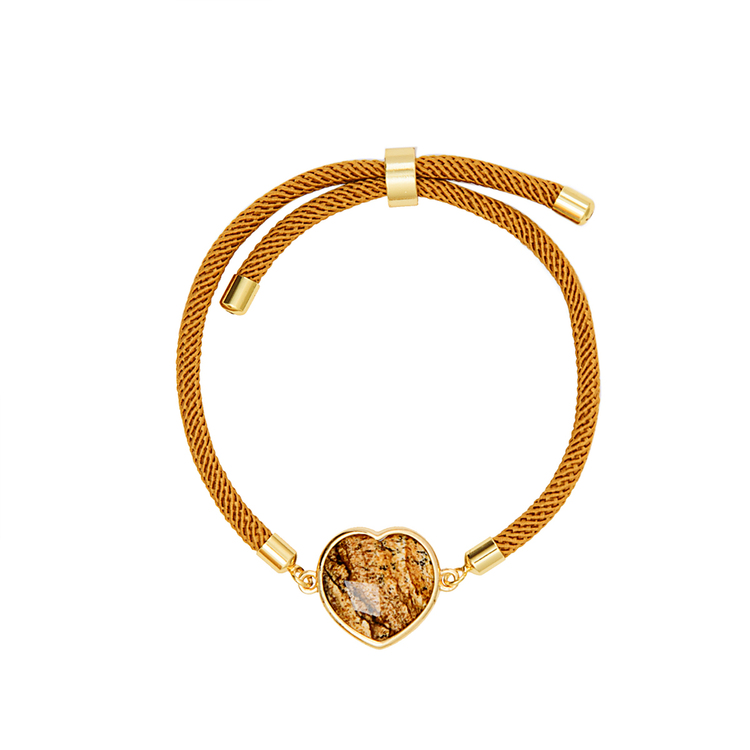 Pulseira Energy Coração Jaspe Madeira