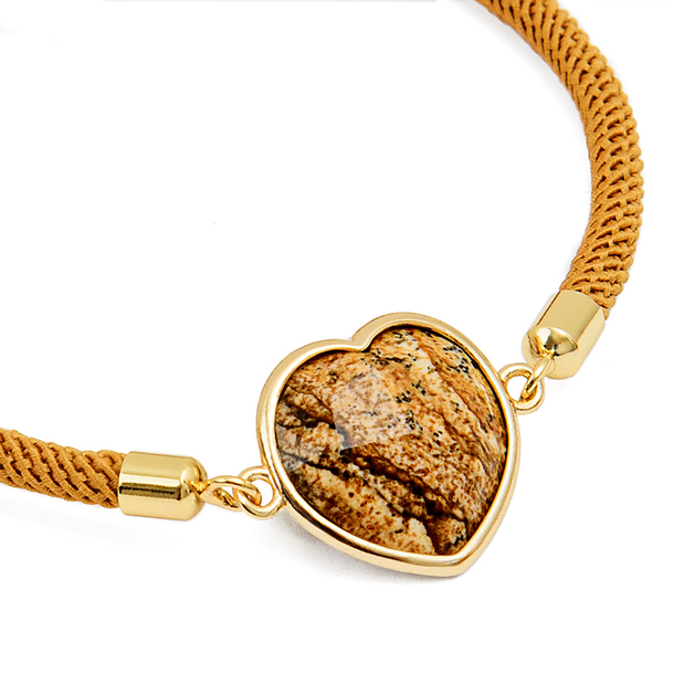 Pulseira Energy Coração Jaspe Madeira