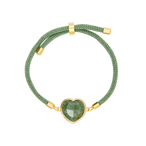 Pulseira Energy Coração Quartzo Verde médio