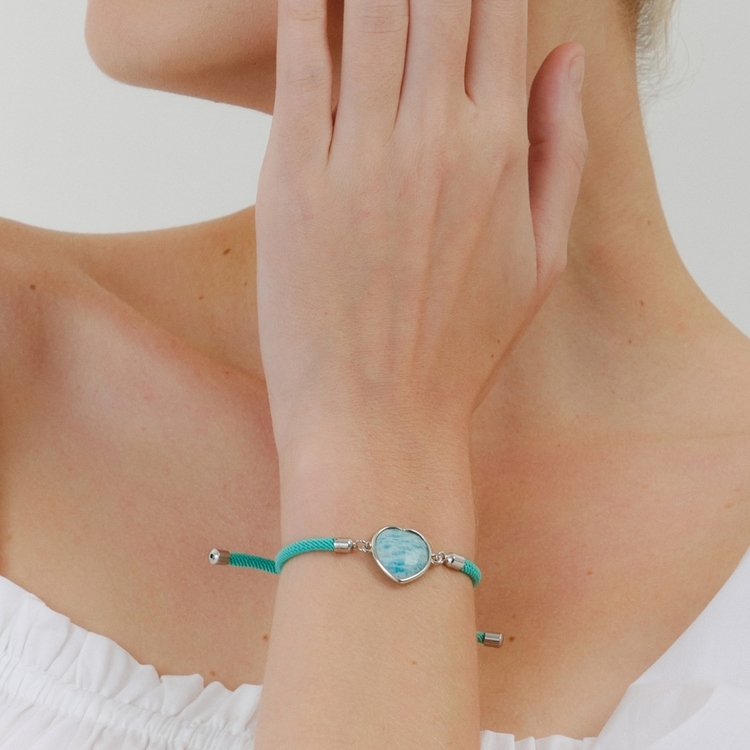 Pulseira Energy Coração Amazonita Turqueza