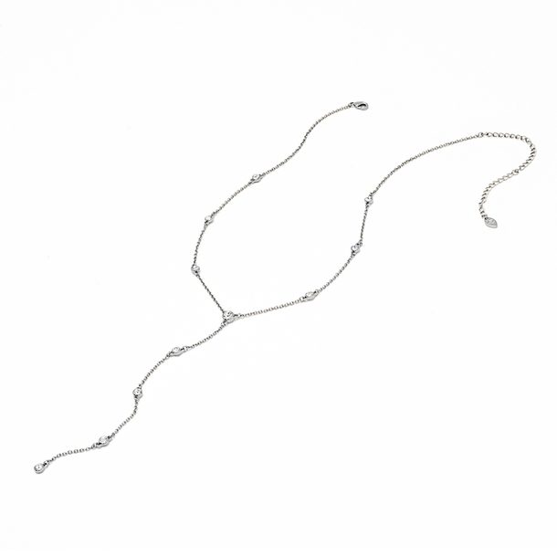 Colar Gravata Gotinhas Zircônias