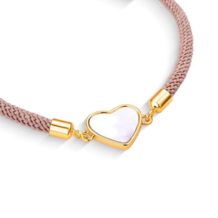 Pulseira Energy Mini Coração Bege escuro