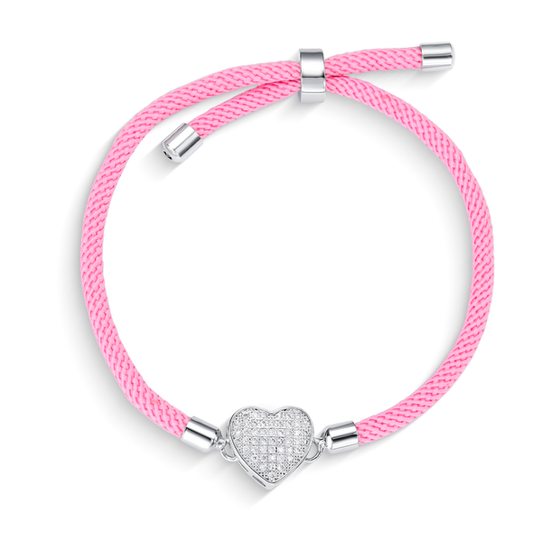 Pulseira Energy Coração Rosa Claro