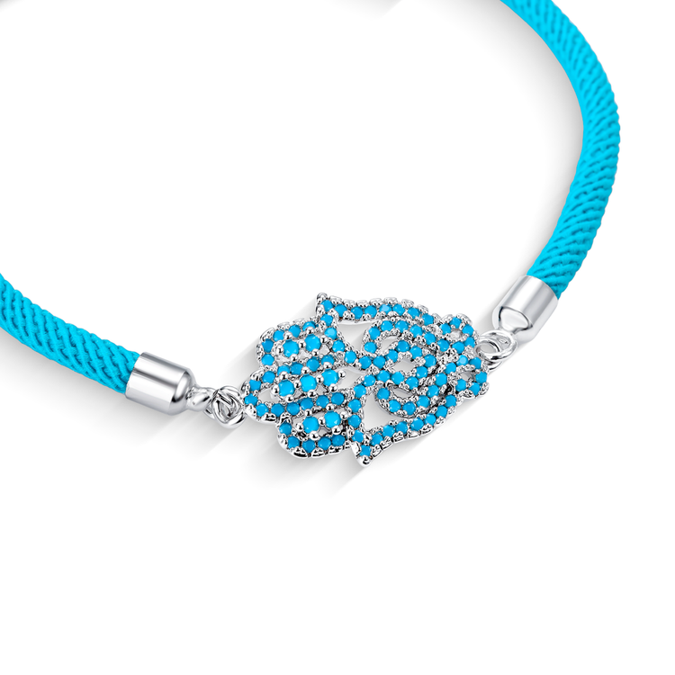 Pulseira Energy Mão de Fátima Turquesa Média