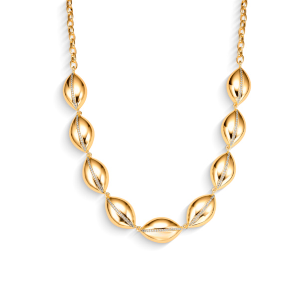 Colar Bold Chunk Zircônias Banho Ouro 18k