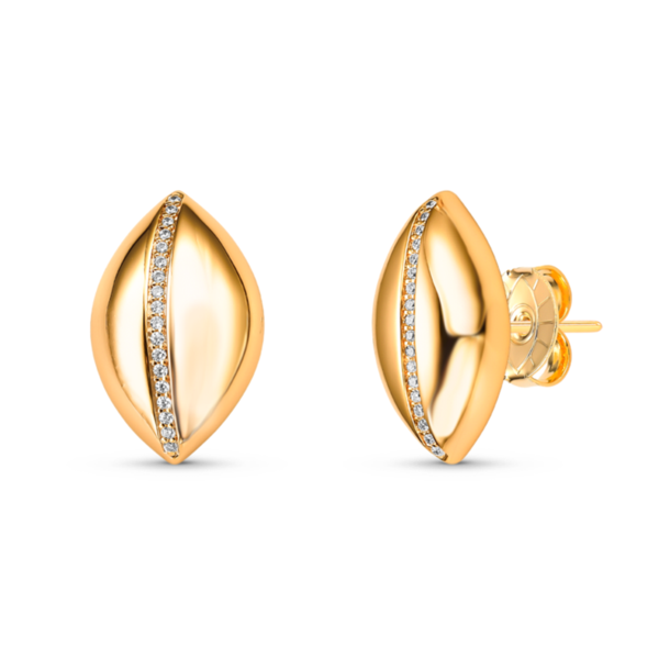 Brinco Mini Bold Chunk  Banho Ouro 18K