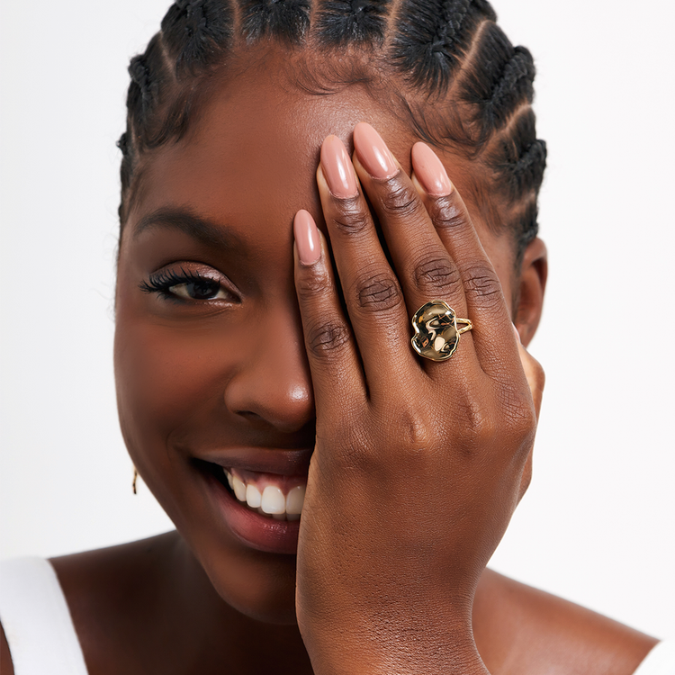 Anel Maxi Urban Banho de ouro 18k