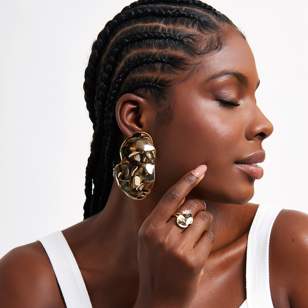 Anel Maxi Urban Banho de ouro 18k