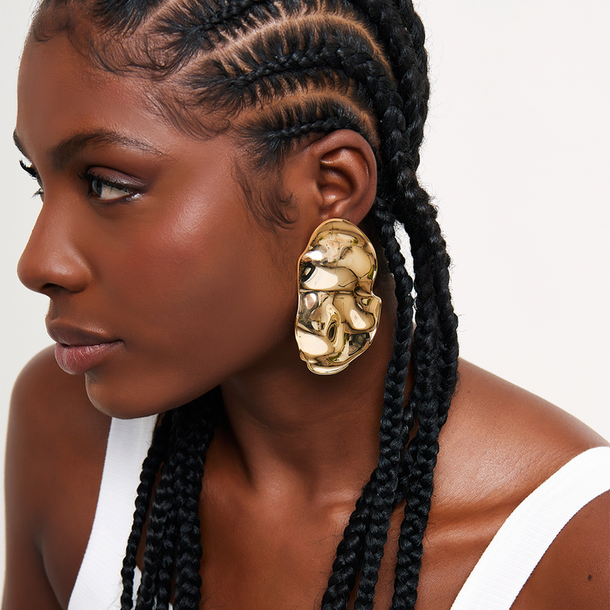 Brinco Maxi Urban Banho de ouro 18k