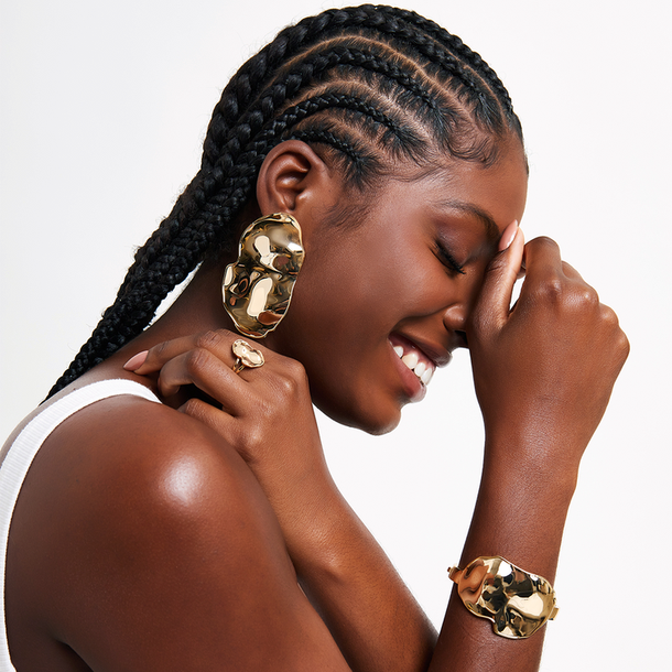 Brinco Maxi Urban Banho de ouro 18k