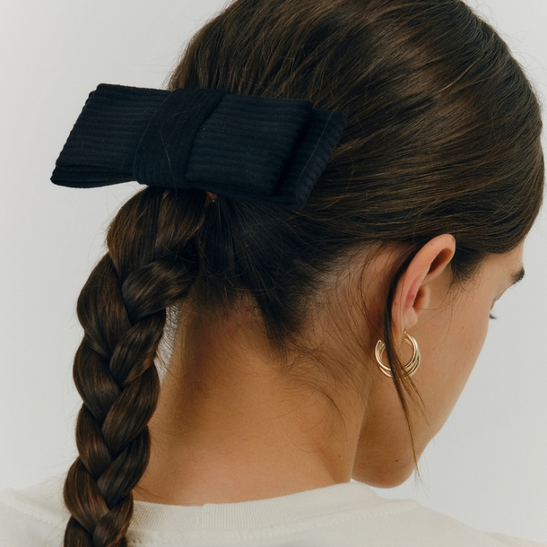 Laço de Cabelo Envelope Preto