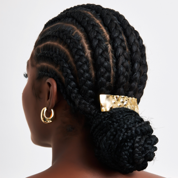 Presilha de Cabelo Martelado Banho de ouro 18k
