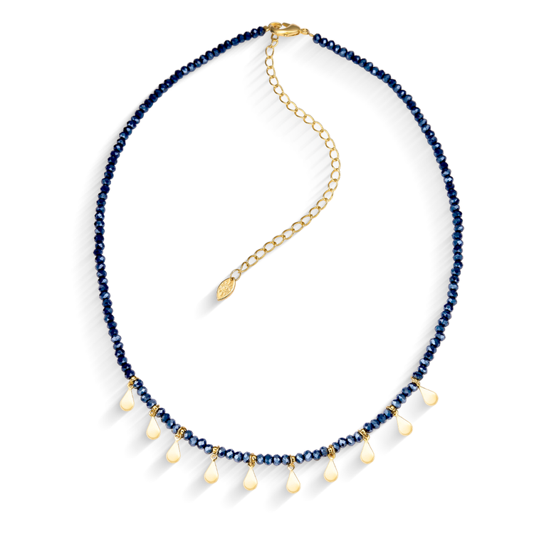 Colar Gipsy Zircônias e Tachinhas Blue