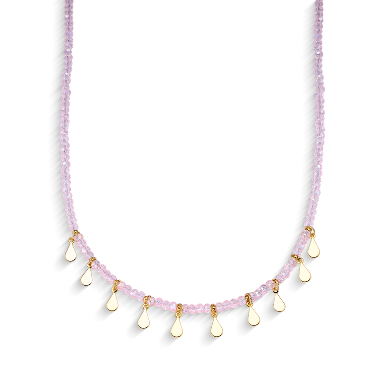 Colar Gipsy Zircônias e Tachinhas Rosa Chá
