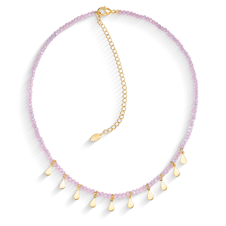 Colar Gipsy Zircônias e Tachinhas Rosa Chá