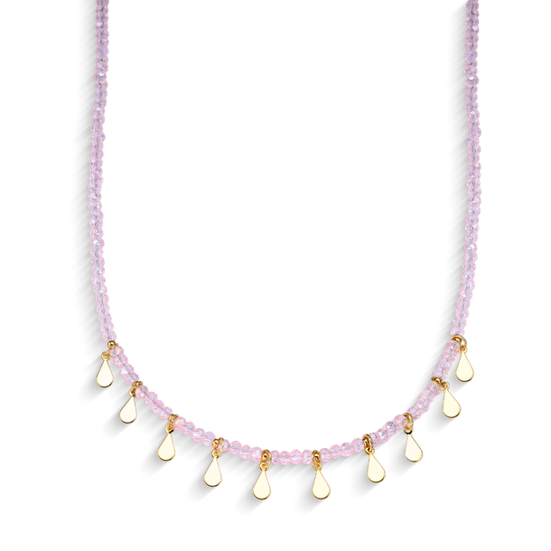 Colar Gipsy Zircônias e Tachinhas Rosa Chá