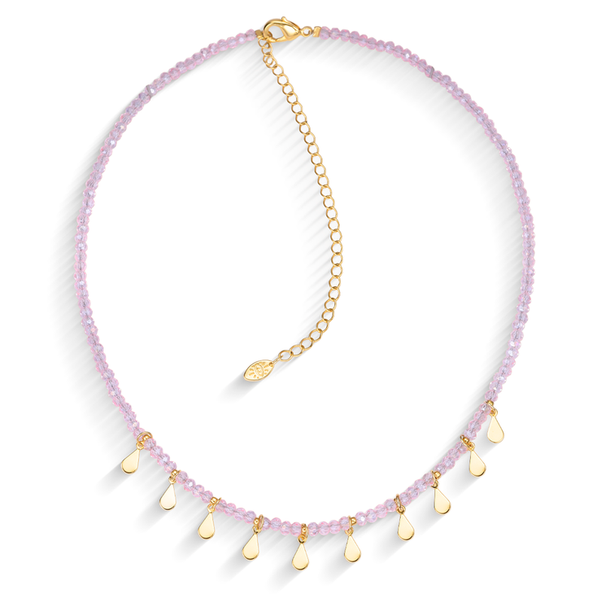 Colar Gipsy Zircônias e Tachinhas Rosa Chá
