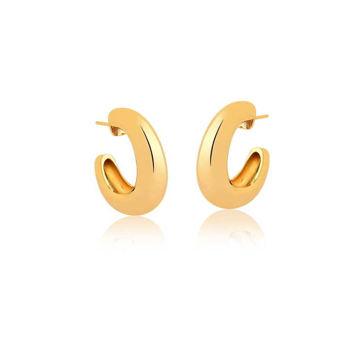 Brinco argola Bold M Banho ouro 18k