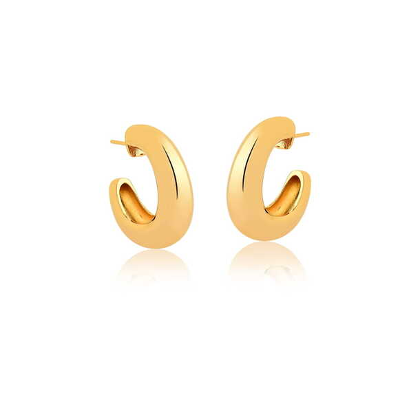 Brinco argola Bold M Banho ouro 18k