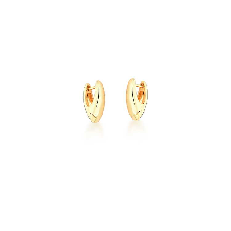 Brinco argola U Banho ouro 18k