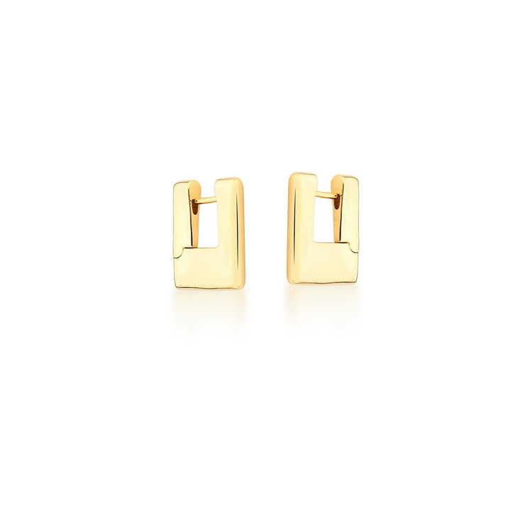 Brinco Argola Quadradinho Banho Ouro 18k