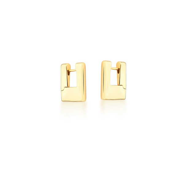 Brinco Argola Quadradinho Banho Ouro 18k