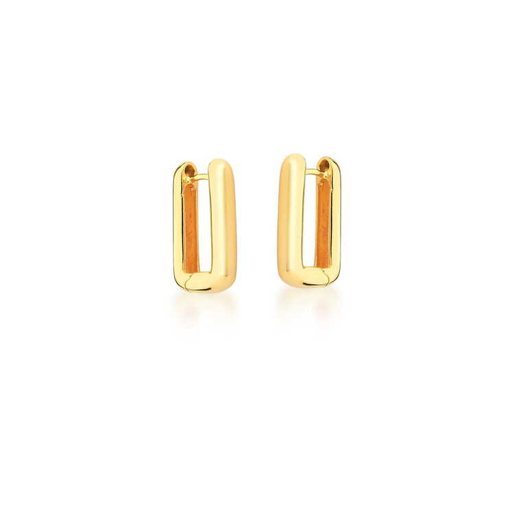 Brinco argola longa Banho ouro 18k