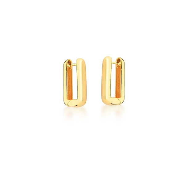 Brinco argola longa Banho ouro 18k