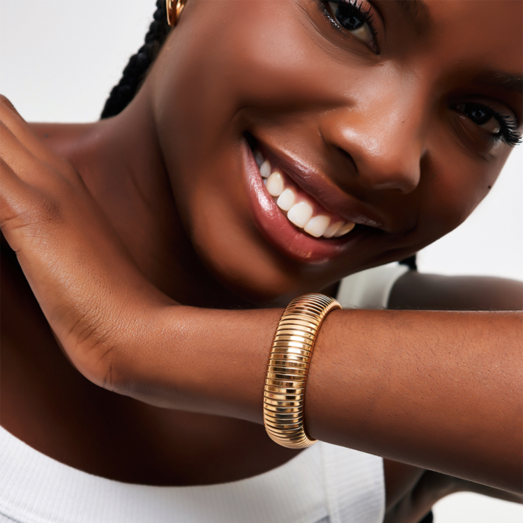 Pulseira Bold Snake 16mm Banho ouro 18k