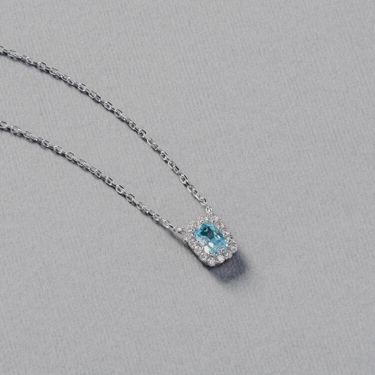 COLAR PRATA 925 TOPAZIO AZUL