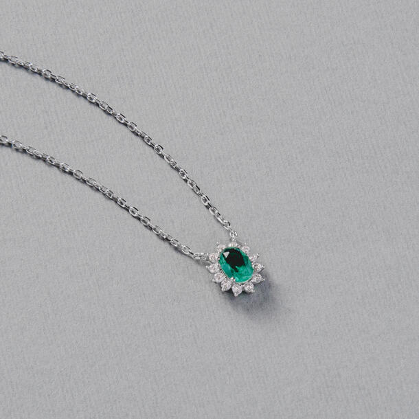 COLAR GARRAS PRATA 925 ESMERALDA
