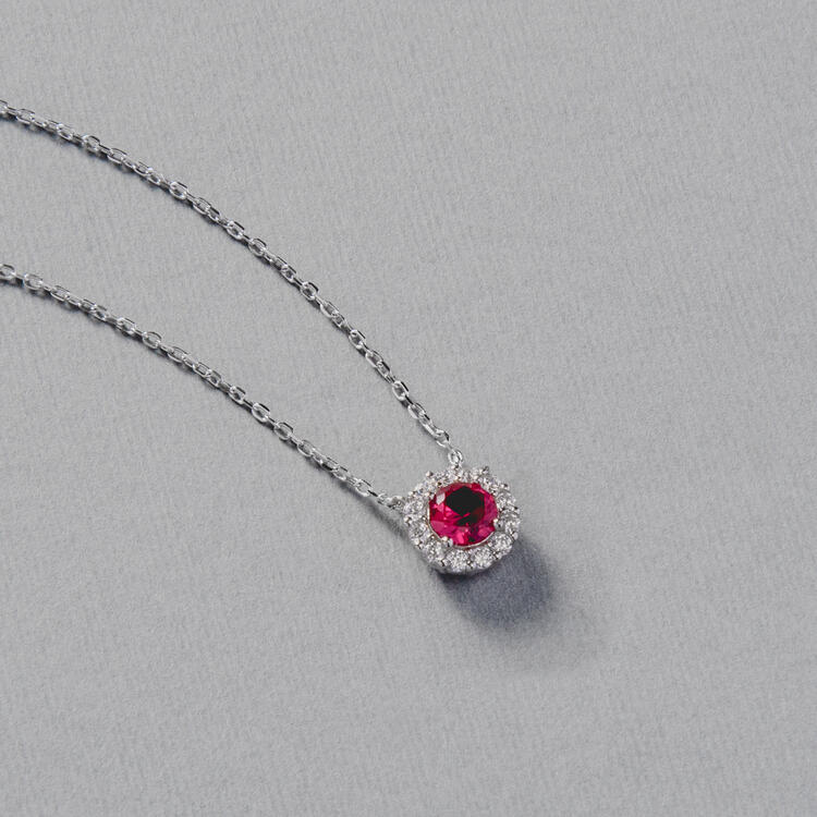 COLAR ZIRCONIA PRATA 925 RUBI