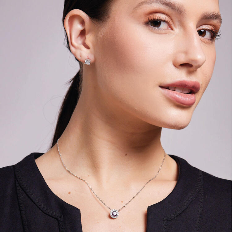 COLAR ZIRCONIA PRATA 925 TANZANITA